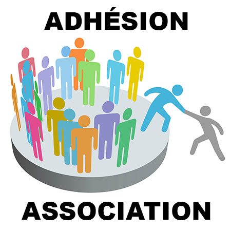 image adhésion association avec silhouette de couleurs